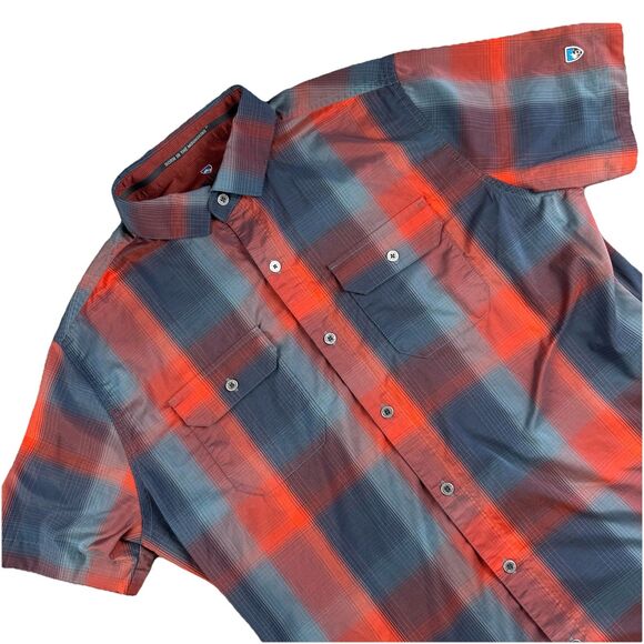Kuhl Mens S Response Performance Stretch Plaid Wicking Short Sleeve Button Shirt - Picture 1 of 9
